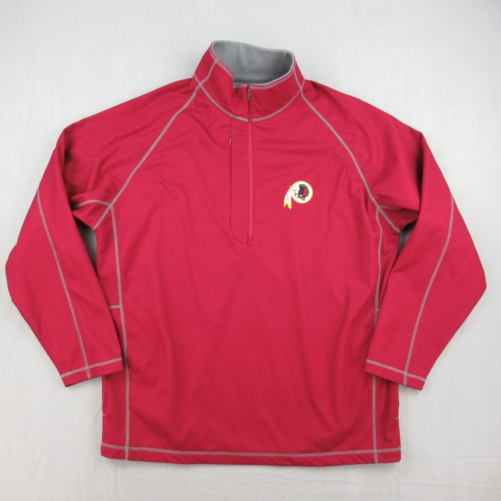Antigua Washington Redskins Quarter Zip Pullover Mens L Red Desert Dry Xtra-Lite